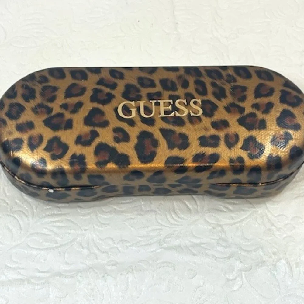 GUESS Designer Leopard Print Case for Eyeglasses